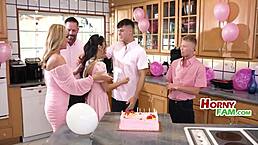 Latina Step Daughter's 18th Birthday Gangbang!