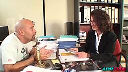 i can’t stop thinking about this mature brunette getting anal at her job interview!