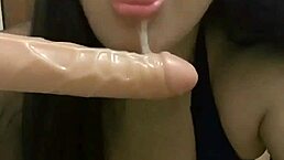 She's casually sucking cock in this everyday blowjob video, enjoying every moment with her lips