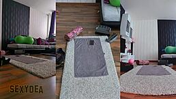 Watch me strip and worship my curvy ass in this triple cam view