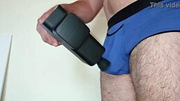 Vibrator leads to intense cumshot experience