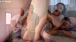 little 18+ nat takes two monster cocks in hard anal dp