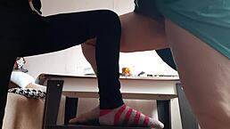 Middle Aged Woman and Student Masturbate Together