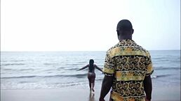 During magic holidays, the ebony couple enjoys intimate moments