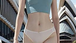 Australian Model Poses in Lingerie at Sydney Opera House