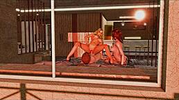 Is Konrad the loser in this hentai parody foursome with blondes?