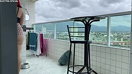 Hired maid delights with short ass