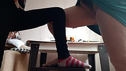 Middle Aged Woman and Student Masturbate Together