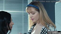 Big Tits Milf Enjoys Lesbian Sex with Teen Secretary