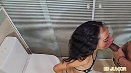 brazilian latina sucks cock before anal bareback in pov scene