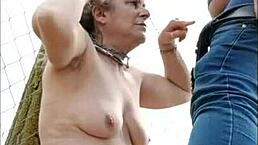 I am bound as a slave at the farm, sucking and getting cum in mouth