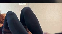 stockings legs pantyhose girlfriend redhead heels brown eyes babe 😍