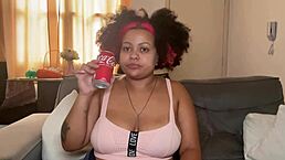 Chubby Girl With Big Tits Drinks Coke And Burps And Farts