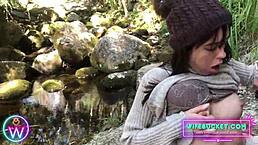 Crafty Lesbian Cutie Licks Girlfriend In Forest!