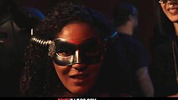 Intense public threesome with anal and blowjob