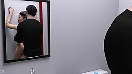 hot milf says, 'fuck my ass with that monster cock in the bathroom.'