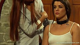 The big ass lesbian slave feels intense pleasure as she's spanked and kissed by the dominant madame.