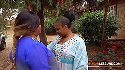 African milf lesbians kissing in public at house party