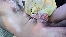 College Babe Relaxes Stepfather with Private Homemade Touch