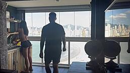 passionate latina babe enjoys doggystyle and missionary in duplex