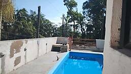 teasing the mason by the pool turned into solo flashing fun