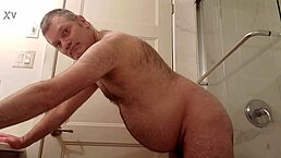 Nude Martin Lavallée Sodomizes Himself With A Dildo In His Bathroom