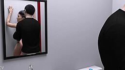 hot milf says, 'fuck my ass with that monster cock in the bathroom.'