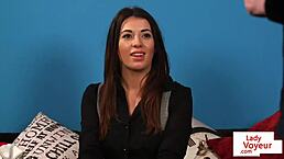 british voyeur in stockings humiliates guy with jerk off instructions from sofa