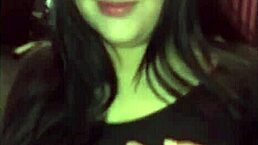 Young Venezuelan Amira shows off tits and ass in public porn debut.