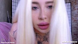 the pervert step sister receives a handjob and cum on her big tits from blonde amateur