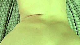 blonde on bed with tight pussy pov