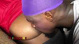 Sucking Her Big Natural Tits