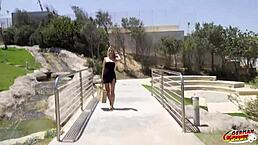 Yo, fit blonde German teen 18+ Eile picked up for raw casting fuck!