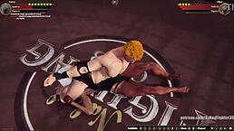 Venus battles Vilkor in a naked fighter game in 3D