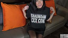 I meet Gianna Love and Shaundam, she sucks my monster cock deepthroat and licks balls before doggystyle and missionary