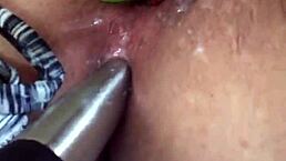 using daughter's thong to masturbate in the kitchen, leading to squirting?