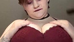 Curvy Babe in See-Through Bra Strips for Suction Vibrator Cum!