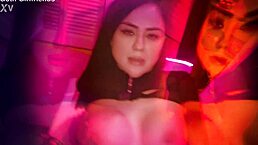 Rough pounding Rei Sky and covering her stomach in jizz.