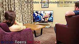 why does this british teen give oily handjob on couch?