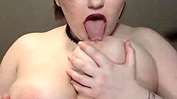 Curvy Babe in See-Through Bra Strips for Suction Vibrator Cum!