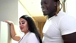 latinas sucking big black dick in the hallway after the concert