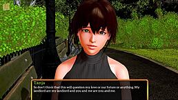 in my new family episode 349, big tits redhead plays game