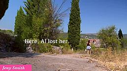 jeny smith locks herself in public to tease in miniskirt! 😍