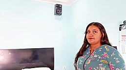 Ebony Stepmom Seduces Stepson with Big Tits While Dad's Away