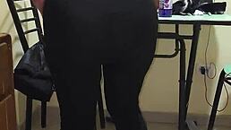 she comes in transparent leggings