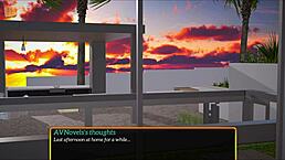 in my new family episode 349, big tits redhead plays game