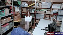 20Yo Redhead Shoplifter Gets Fucked By Store Officer With Monster Cock!