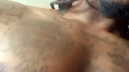 Masseuse jacking muscular husband's big cock