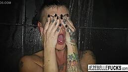 Brunette babe Jezebelle steams up the shower nude