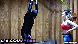 Slave undergoes cruel training by Goddess Draya in cage